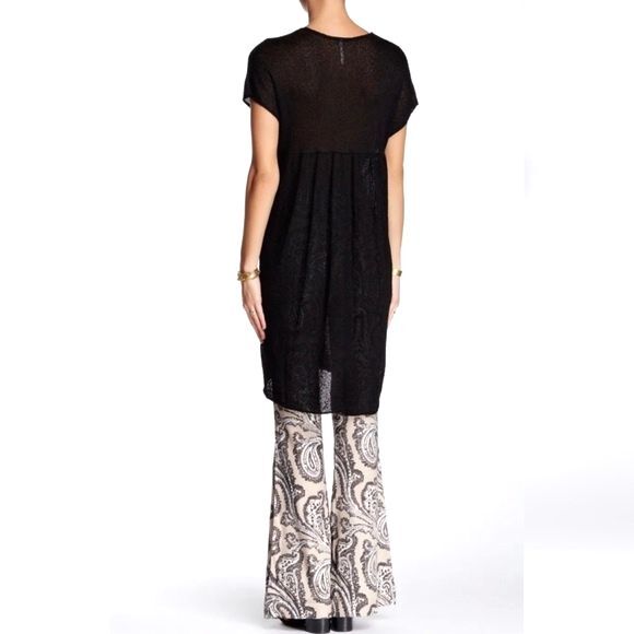 Free People Top Take It Easy Black Nubby Sheer Sweater Tunic Women’s Size Small - Picture 5 of 15